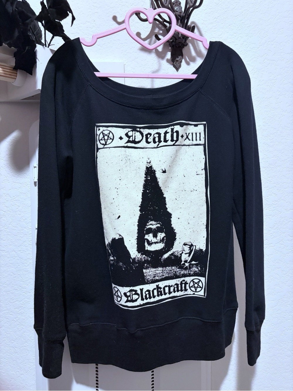 Blackcraft  Cult- Death Tarot black off the shoulder sweater  Size L